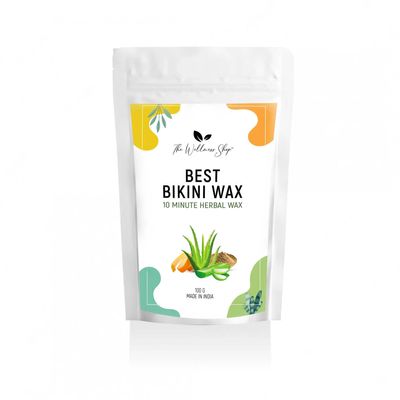 The Wellness Shop Bikini Wax Powder | Hair Removal Herbal Waxing Powder for Women | 10 Minute Painless Herbal Waxing Powder All Skin Types- Underarms, Bikini & Intimate Area, 100g Pack of 1