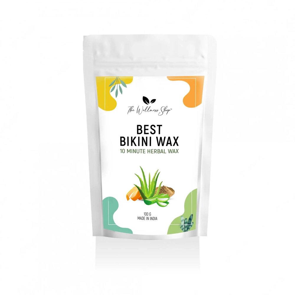 The Wellness Shop Bikini Wax Powder | Hair Removal Herbal Waxing Powder for Women | 10 Minute Painless Herbal Waxing Powder All Skin Types- Underarms, Bikini & Intimate Area, 100g Pack of 1