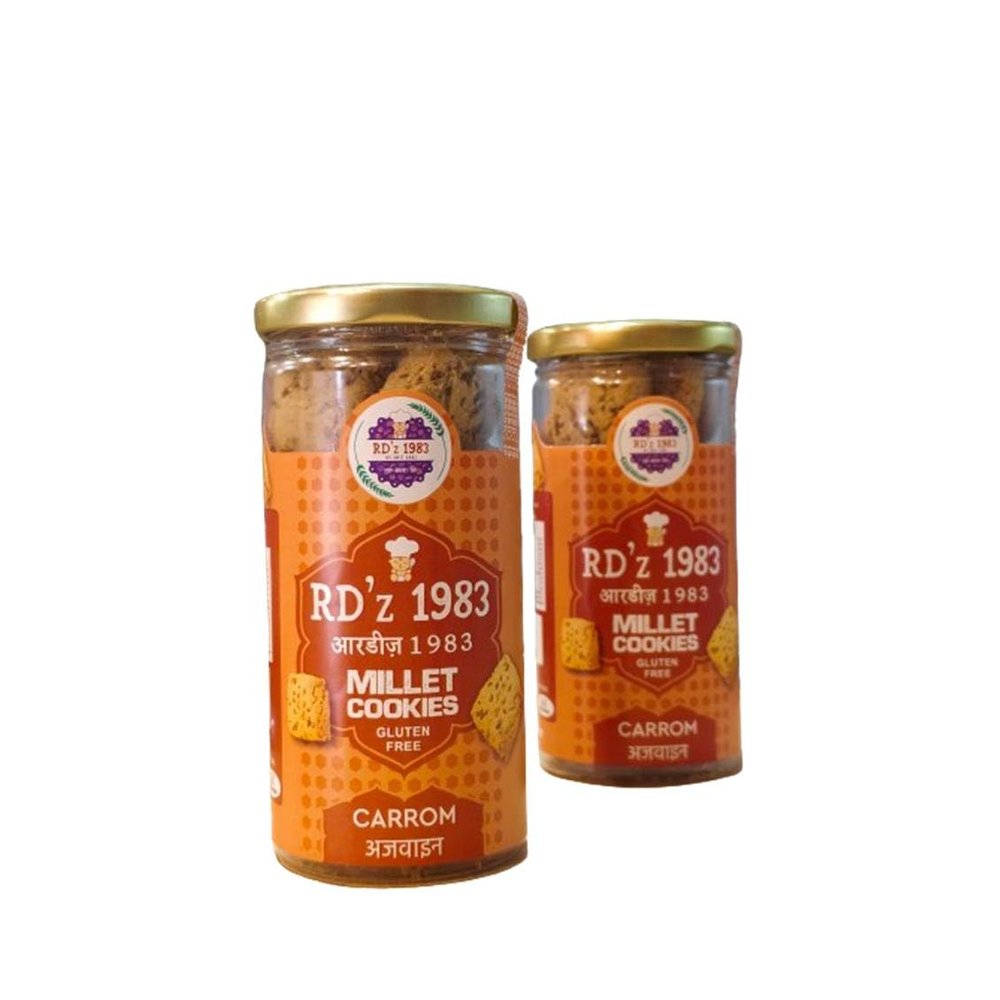 RD'Z 1983 Carrom (Ajwain) Millet Cookies Tasty, Healthy & Delicious Cookies Snacks For Adults & Kids | Tiffin Box Snack | 250g