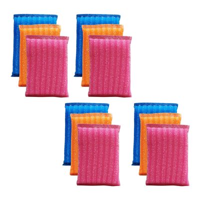 Ecommer 19 mm Non-Scratch Foam Kitchen Scrubber for Utensils, Dishes & Multipurpose Cleaning (Color May Vary) - Pack of 12