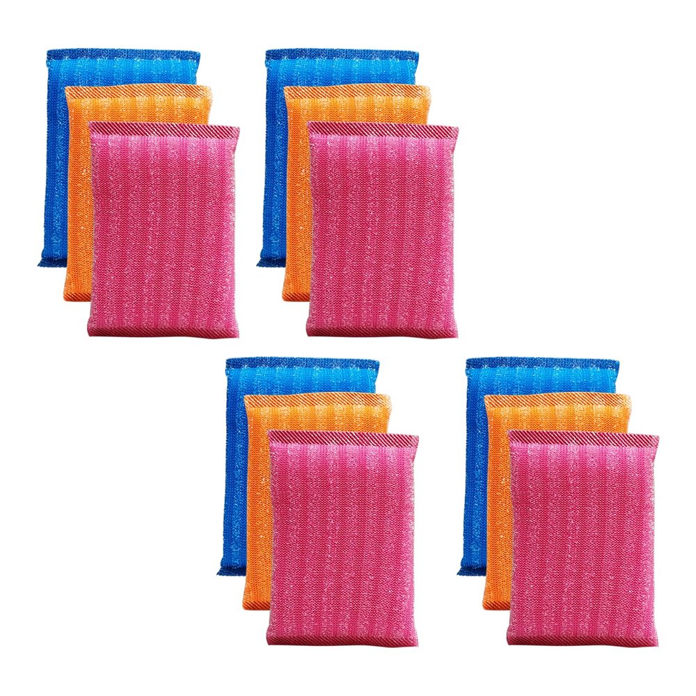 Ecommer 19 mm Non-Scratch Foam Kitchen Scrubber for Utensils, Dishes & Multipurpose Cleaning (Color May Vary) - Pack of 12