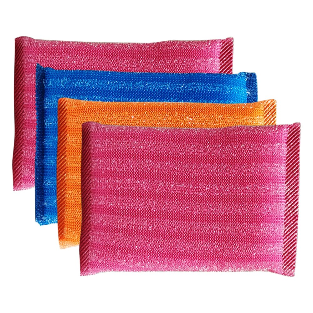 Ecommer 19 mm Non-Scratch Foam Kitchen Scrubber for Utensils, Dishes & Multipurpose Cleaning (Color May Vary) - Pack of 4