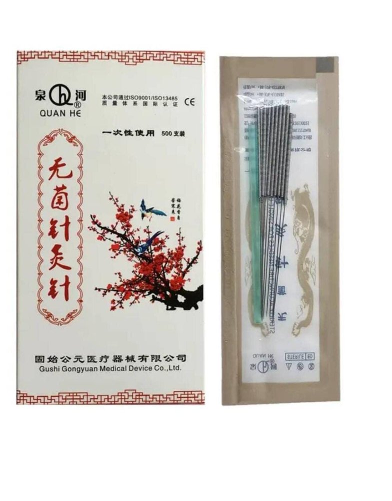 500 pcs/50 Packs / 0.25 * 40/1.5 inch Acupuncture Spring Handle Needles with guide tube massage Treat