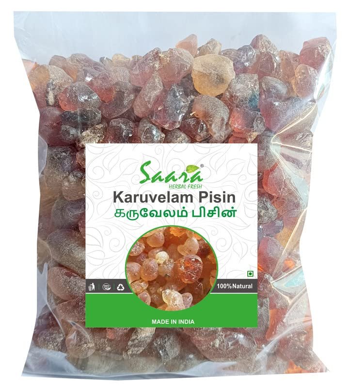 Saara HERBAL FRESH Babul Gond Gum,200g, Kikar Gond, Babool Gond, Acacia arabica Wild, Karuvelam Pisin, 200g