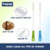 Hopop Stainless Steel Nylon Thin Pipes Drinking Straw Cleaning Brush | Durable Bristle | Easy-to-Use Cleaner | Perfect for Straws | Pack of 2 | Pink/Orange view 3