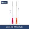 Hopop Stainless Steel Nylon Thin Pipes Drinking Straw Cleaning Brush | Durable Bristle | Easy-to-Use Cleaner | Perfect for Straws | Pack of 2 | Pink/Orange view 4