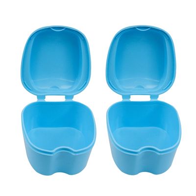 Dentosmile Denture Boxes, Retainer Box Orthodontic Mouth Guard Dental Storage Container/Teeth Storage Box in Light Blue Color (2)