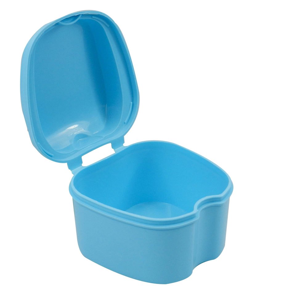 Dentosmile Denture Boxes, Retainer Box Orthodontic Mouth Guard Dental Storage Container/Teeth Storage Box in Light Blue Color (1)