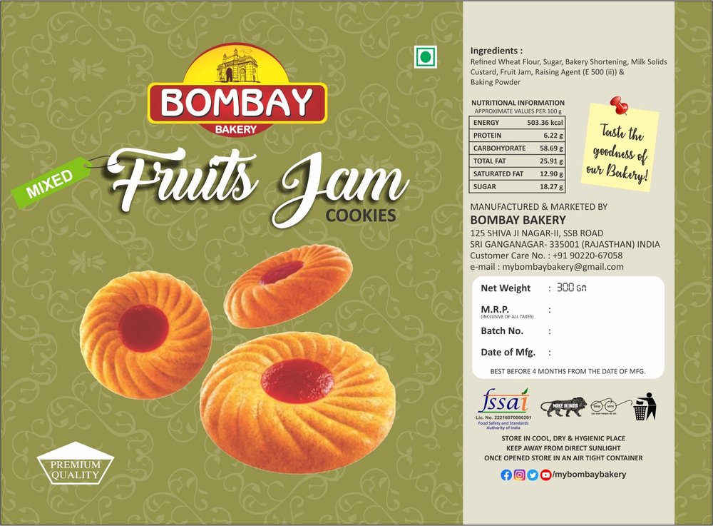 BOMBAY BAKERY MIXED FRUIT JAM COOKIES