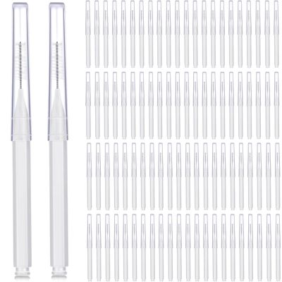 Patelai 100 Pieces Braces Brush for Cleaner Interdental Brush Toothpick Dental Tooth Flossing Head Oral Dental Hygiene Flosser Toothpick Cleaners Tooth Cleaning Tool (White)