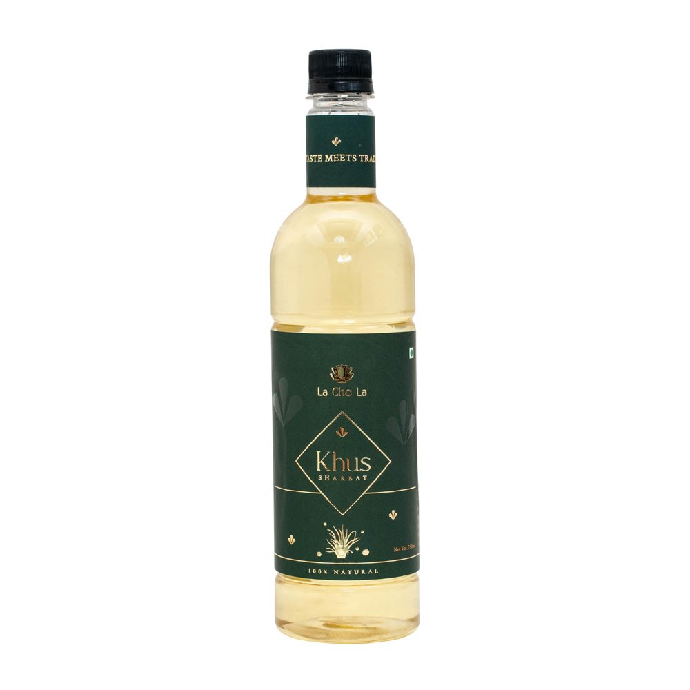 LACHOLA Khus Syrup 100% Natural Sharbat Sweetened with Mishri | Refreshing Summer Drink for Water or Milk | 750ML"