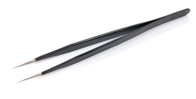 ERH India 1 Pc Black Tweezer Straight for Electronics Repair Insulated Stainless Steel Anti-Static Precision Tweezer for Microscope Assembly, Material Science, Multiple Applications etc.
