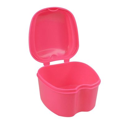 Dentosmile Denture Boxes, Retainer Box Orthodontic Mouth Guard Dental Storage Container/Teeth Storage Box in Pink Color (1)