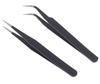 ERH India 1 Pair Black Tweezers Straight or Curved for Electronics Repair Insulated Stainless Steel Anti-Static Tweezers for Material Science, Science School Project, Droplet Manipulation etc. view 1