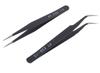 ERH India 1 Pair Black Tweezers Straight or Curved for Electronics Repair Insulated Stainless Steel Anti-Static Tweezers for Material Science, Science School Project, Droplet Manipulation etc. view 2
