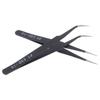 ERH India 1 Pair Black Tweezers Straight or Curved for Electronics Repair Insulated Stainless Steel Anti-Static Tweezers for Material Science, Science School Project, Droplet Manipulation etc. view 4