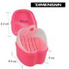 Dentosmile Denture Box in Pink Color - Dental Orthodontic Retainer Case | Teeth Storage Box, Denture Storage Case Fake Tooth Holder with Strainer (2) view 3
