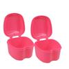 Dentosmile Plastic Denture Boxes, Retainer Box Orthodontic Mouth Guard Dental Storage Container/Teeth Storage Box In Pink Color (2) view 1