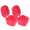 Dentosmile Plastic Denture Boxes, Retainer Box Orthodontic Mouth Guard Dental Storage Container/Teeth Storage Box In Pink Color (2) view 2