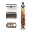Kenem-X Double Edge Safety Shaving Razor with Natural Bamboo Handle - Experience A Better Shave (Silver) view 2