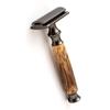 Kenem-X Double Edge Safety Shaving Razor with Natural Bamboo Handle - Experience A Better Shave (Silver) view 3