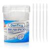 DanTicy Adult Manual Brushpicks Interdental Toothpicks,Soft Bristle Dental Floss Picks Toothpicks,Helps Removes Plaque And Debris Between Your Teeth 300Pcs (Pack Of 1),White view 1