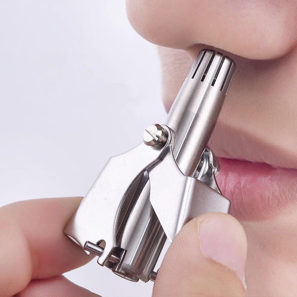 Clixera Manual Nose & Ear Hair Clipper Trimmer for Men & Women Clipper - Stainless Steel Painless Nose Hair Remover for Men & Women- Eco Travel User Friendly Hair Trimmer