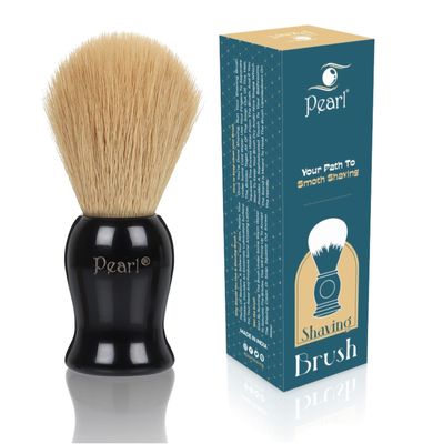 Pearl shaving Brush for men synthetic bristles & Black Resin Handle SBB-14 Black | Father's Day Gift option