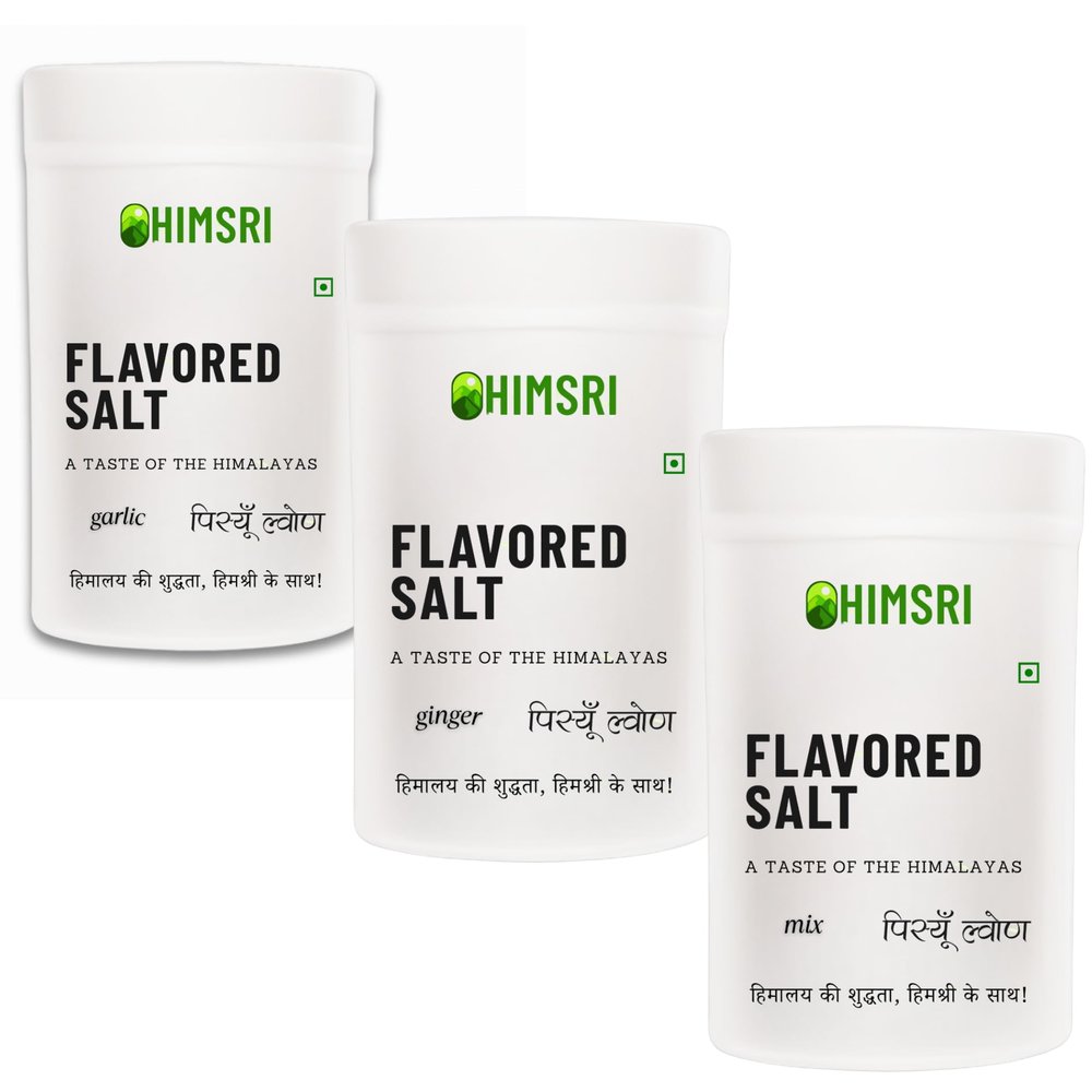 Himsri Pahadi Namak| 200gms x 3 combo pack (Authentic Mix, Lehsun & Adrak Flavoured Salt) |