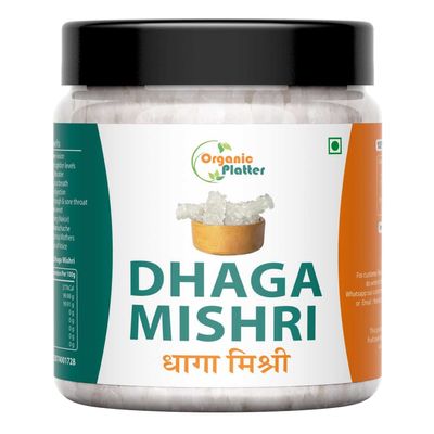 Dhaga Mishri Sugar Candy Thread Mishri for Pooja Havan, Dhage wali Misri Crystal Sweet Candy Dora Mishri Kunja Mishri Patika Bellam Khadi Sakar Kuja Misri Rock Sugar (Jar) (400gm)