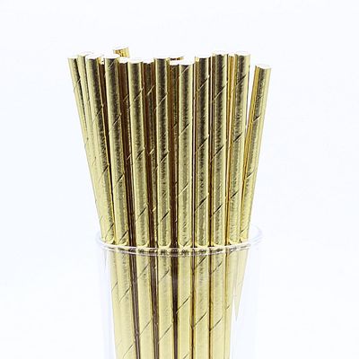53ARTS Gold Metallic Paper Straws 6 mm Pack of 25