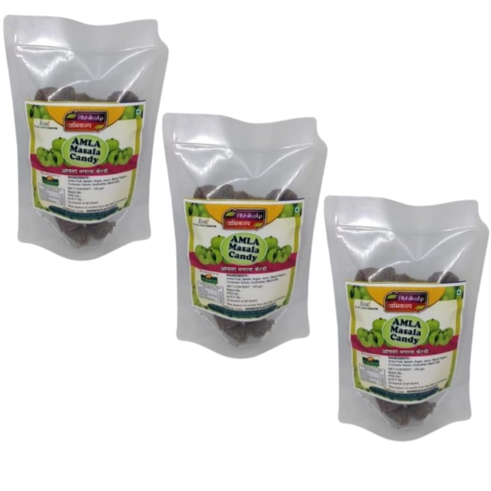Abhikalp Chatpata Amla Pouch Amla Candy Dry Amla Gooseberry Pack Of 3 Each Pack 100 gm