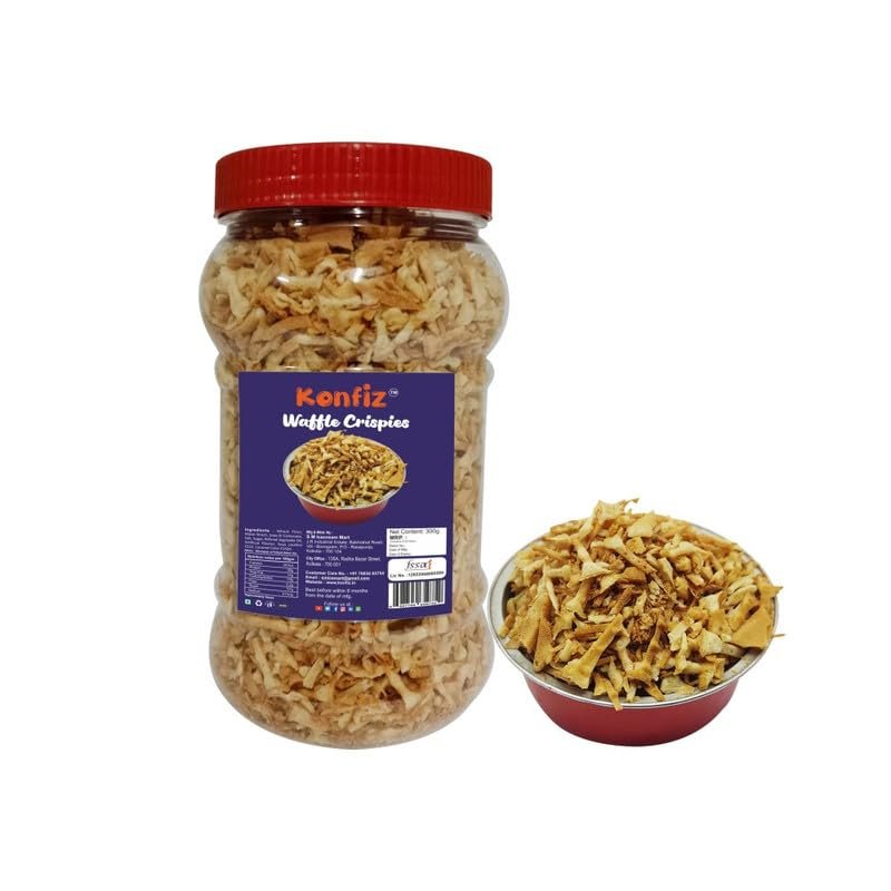 KONFIZ Waffle Crispy & Crumbs-snacks & for cake, desserts food decor-300gms