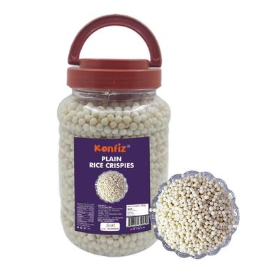 Konfiz Plain Rice Crispies | Rice Crispy, Rice Krispy, Krispies-Round Shape 5mm-6mm | 250g | Perfect for making home-made chocolates, desserts, crackers, cakes & many more