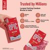 Manforce Epic Pleasure Long Lasting Premium Condoms for Men, Super Thin, Raspberry Flavour, Disposable Pouch (10 Counts) x Pack of 5 view 4