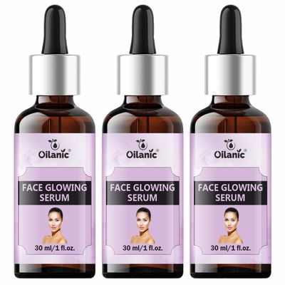 Oilanic Face Glowing Serum for Men and Women | Helps Reduce Dark Spots, Pigmentation and Acne Marks, Daily Use for Bright and Healthy Skin, Suitable for All Skin Types | Pack of 3, Each 30 ml