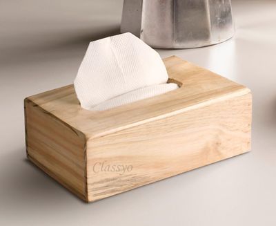Classyo Wooden Tissue Box Holder for Home, Tissue Paper Holder- Tissue Box Holder for Car Decor, 22.5 x 11.5 x 8 cm