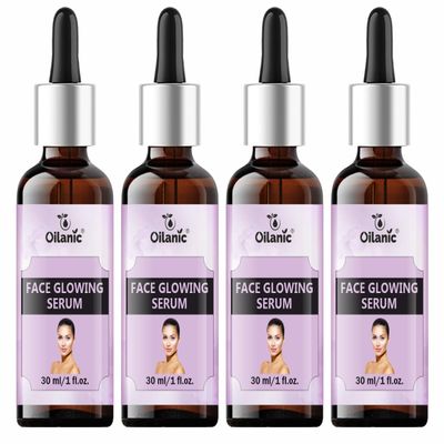 Oilanic Face Glowing Serum for Men and Women (Pack of 4, Each 30 ml)|Helps Reduce Dark Spots, Pigmentation and Acne Marks, Daily Use for Bright and Healthy Skin, Suitable for All Skin Types|