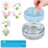 Hannea Denture Case, Denture Bath Case Cup Box Holder, Leak Proof Portable Retainer Case, Denture Box With Strainer & Mirror For Travel, Denture Case For Aligner Retainer Mouth Guard, Blue - Plastic view 4