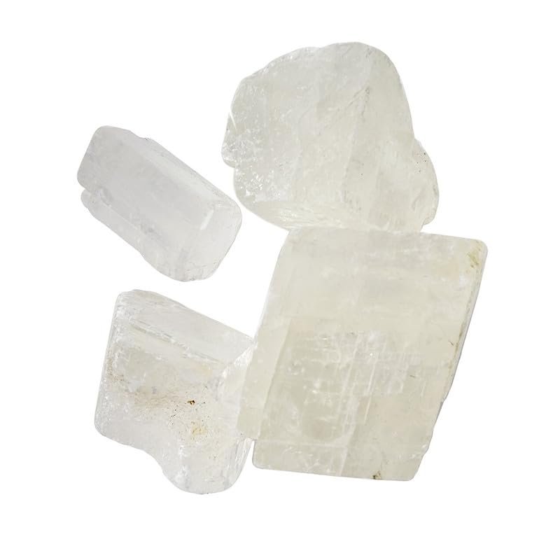 9Dzine White Calcite Crystal Raw Stones Chunks 500 | White Calcite Large Raw Gemstone for Healing Meditation Vastu Correction