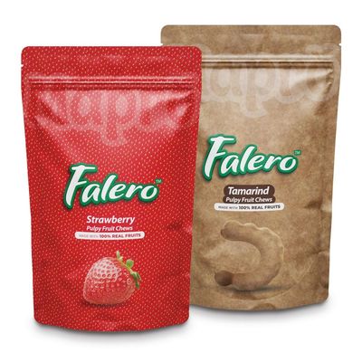 Falero Fruit Chews, 175 gm, 50 Fruit Chews(Pack of 2) (Strawberry & Tamrind)
