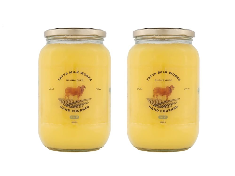 A2 Desi Cow Ghee  100% Pure, Grass-Fed, Traditional Bilona Method | Chemical-Free | Rich Aroma & Taste | Tatya Village Farm 2 L