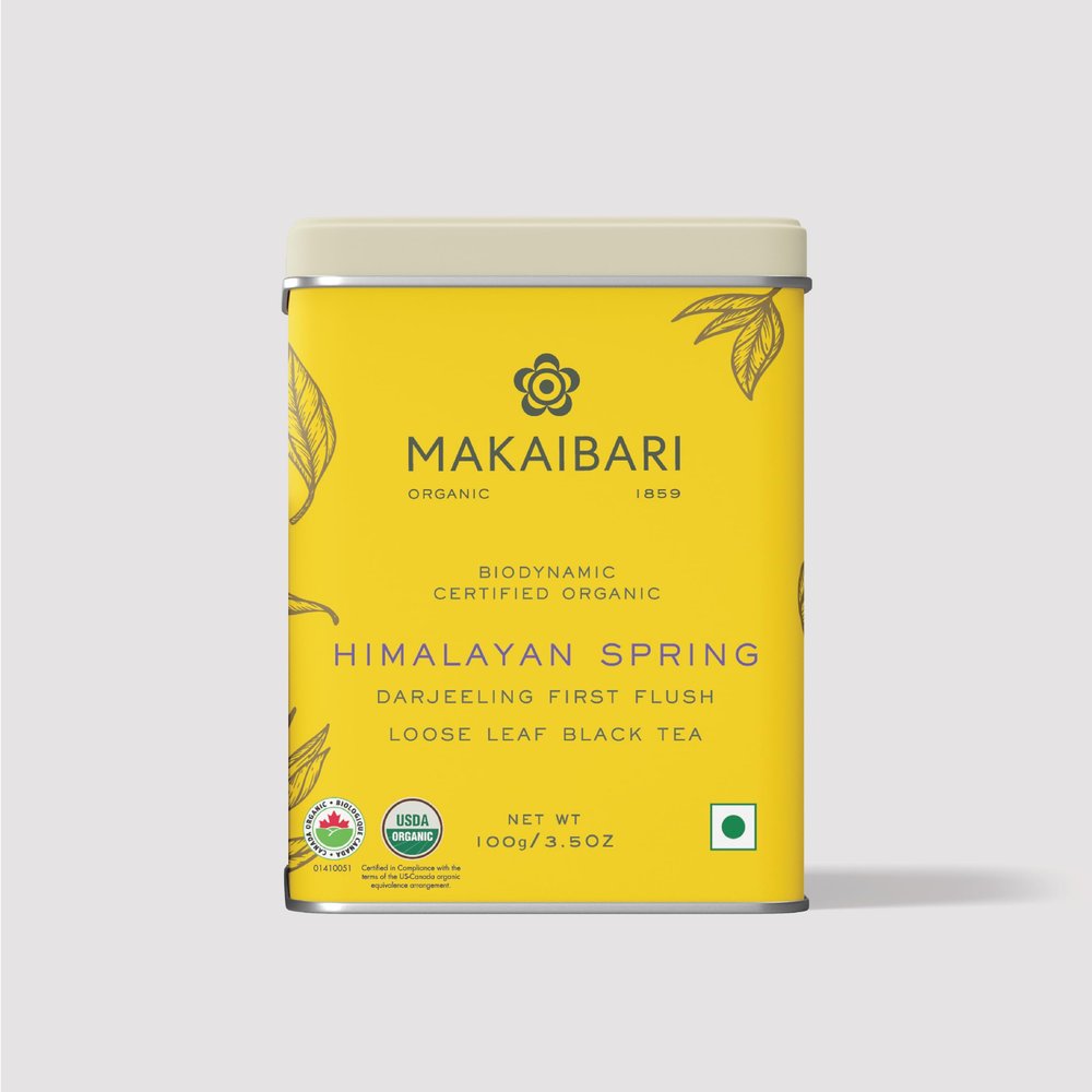 Makaibari Himalayan Spring, Special Edition First Flush Black tea 100 gm Loose Leaf | USDA Organic Certified Darjeeling Black Tea | Single Estate Loose Leaf Tea