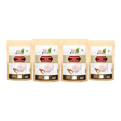90's MILL Ancient Premium Himalyan Pink Rock Salt Powder Sendha Namak Powder | Lahori Pahadi Namak Powder | Organic Himalayan Pink Rock Salt | Organic Rock Salt-400GM*4Pack