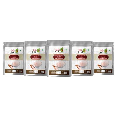 90's MILL Organic Himalayan Pink Rock Salt | Organic Rock Salt Powder | Vrat Upwaas Ka Namak | Unprocessed & Highly Nutritious | Sendha Namak Powder For Healthy Cooking-400GM*5Pack
