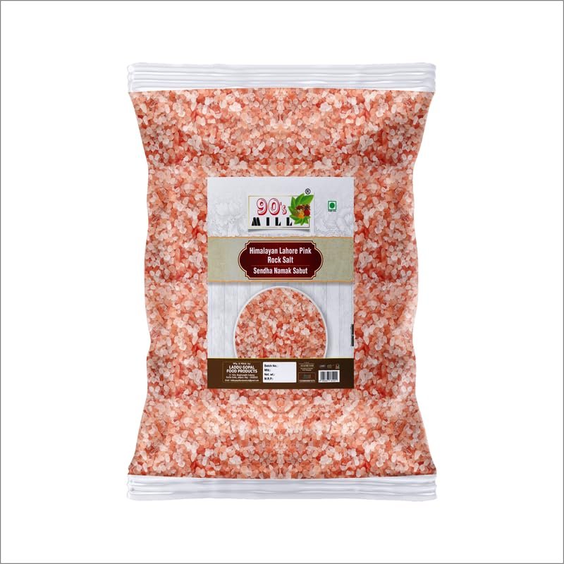 90's MILL Sabut Rock Salt | Premium Sendha Namak Sabut | with Natural Trace Minerals | Natural Saindhava Lavana Crystal Rock Salt | Whole Himalayan Pink Rock Salt Signature Quality-1900GM*1Pack