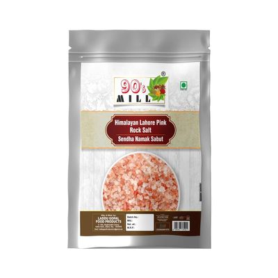 90's MILL Whole Granules Sendha Sindhav Namak Unrefined & Natural Used for Cooking Baking Sprinkling Fermenting Marinating | Himalayan Pink Rock Salt Crystals Chunks Highly Nutritious-850GM*1Pack