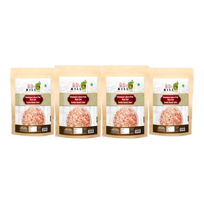 90's MILL Whole Himalayan Pink Rock Salt | Natural Pink Salt Granules with Natural Trace Minerals | Gourmet Quality Himalayan Rock Salt Chunks | Sabut Sendha Namak Crystals-1900GM*4Pack