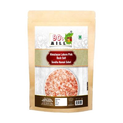 90's MILL Whole Himalayan Pink Rock Salt Chunks | Sendha Namak Sabut | Sabut Sendha Sindhav Namak Granules Crystal | Himalayan Pure sendha namak Pink Rock Salt Chunks-1900GM*1Pack