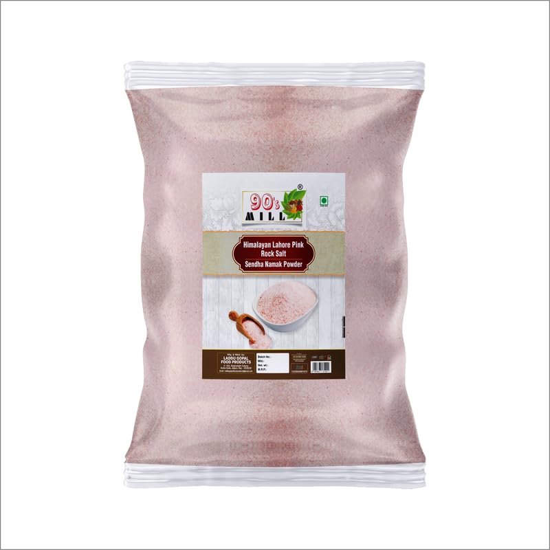 90's MILL Pink Rock Salt Loon Powder | Sabut Gulabi Lahori Sendha Namak Powder | Himalayan Pink Salt Powder with 84 Minerals For Cooking |100% Natural For Detox-1900GM*1Pack